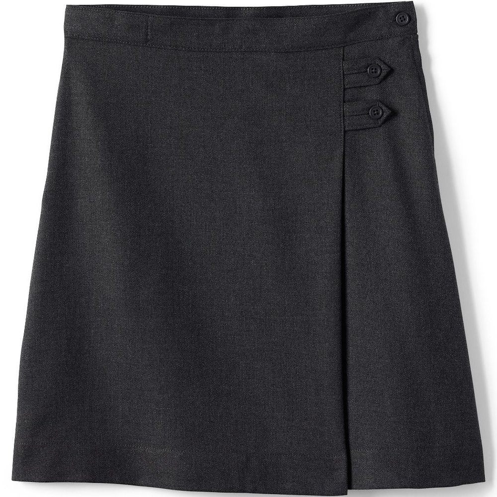 Lands' End Girls Solid A-line Skirt BTK, School Uniform, Black, NWT